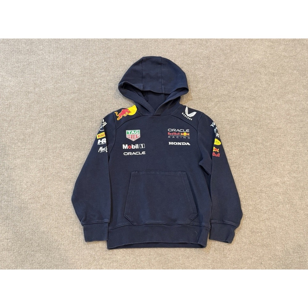 Red Bull Racing F1 kid's Zip Up Hoodie 2025 Navy Blue Size 134cm Youth Small